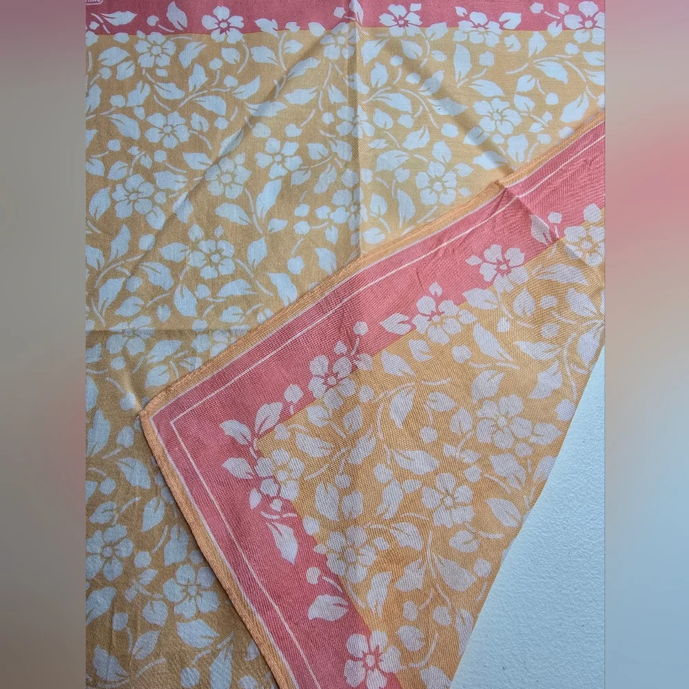 Philippe Venet Orange/Pink Floral Scarf-Pocket Square 16